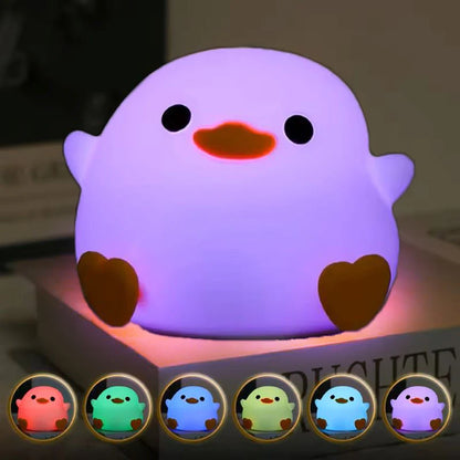 Cute Duck Night Light Silicone Material Touch Sensor USB Charging Birthday Gift Holiday Gift Bedlight
