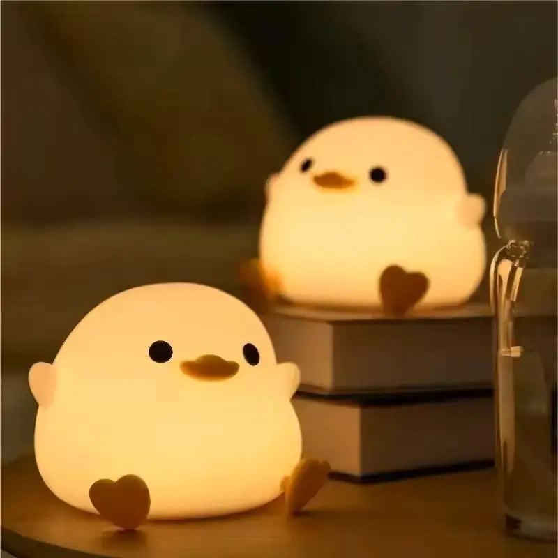 Cute Duck Night Light Silicone Material Touch Sensor USB Charging Birthday Gift Holiday Gift Bedlight